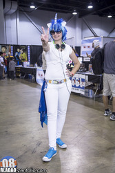 Size: 3170x4755 | Tagged: safe, artist:rladao, dj pon-3, vinyl scratch, human, g4, chicago comicon, convention, cosplay, headphones, irl, irl human, photo, sunglasses, wizard world chicago