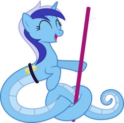 Size: 6446x6400 | Tagged: dead source, safe, artist:parclytaxel, minuette, lamia, original species, albumin flask, g4, absurd resolution, constriction, female, happy, simple background, solo, species swap, tangled up, tied in a knot, toothbrush, transparent background, vector