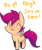 Size: 799x943 | Tagged: safe, artist:spanish-scoot, scootaloo, tumblr:preguntascootaloo, g4, captain obvious, female, horses doing horse things, solo, spanish