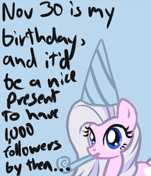 Size: 700x816 | Tagged: safe, artist:arrkhal, oc, oc only, oc:heartcall, earth pony, pony, birthday, blog, hat, party hat, party horn, solo, tumblr