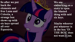 Size: 640x360 | Tagged: safe, twilight sparkle, alicorn, pony, g4, princess twilight sparkle (episode), chest of harmony, female, mare, solo, sudden clarity twilight, twilight sparkle (alicorn)