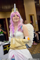Size: 3456x5184 | Tagged: safe, artist:theepicfailure, princess celestia, human, g4, anime midwest, anime midwest 2012, contact lens, convention, cosplay, irl, irl human, photo, solo