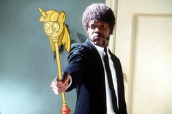 Size: 560x370 | Tagged: safe, twilight sparkle, g4, exploitable meme, meme, pulp fiction, samuel l jackson, twilight scepter