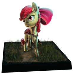 Size: 545x553 | Tagged: dead source, safe, artist:i-am-knot, apple bloom, g4, dirt cube, female, figurine, gaming miniature, miniature, solo