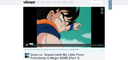 Size: 1349x634 | Tagged: safe, barely pony related, bgm, crossover, dragon ball, dragon ball z, funimation, male, score, son goku, soundtrack, text, vimeo