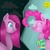 Size: 3000x3000 | Tagged: safe, artist:crvilu, pinkie pie, g4, duality, duo, pinkamena diane pie