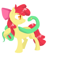 Size: 960x768 | Tagged: safe, artist:pixernosse, apple bloom, snake, g4, female, simple background, solo, transparent background