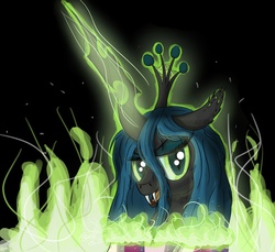 Size: 2000x1829 | Tagged: safe, artist:niegelvonwolf, princess cadance, queen chrysalis, changeling, changeling queen, g4, crown, female, jewelry, regalia, solo