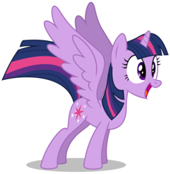 Size: 6000x6155 | Tagged: safe, artist:masem, twilight sparkle, alicorn, pony, castle mane-ia, g4, absurd resolution, excited, female, happy, mare, open mouth, simple background, solo, spread wings, standing, transparent background, twilight sparkle (alicorn), vector, wingboner