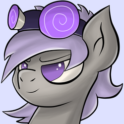 Size: 2000x2000 | Tagged: safe, artist:trappletop, oc, oc only, goggles, purple background, simple background, solo