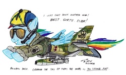 Size: 800x476 | Tagged: safe, artist:buckweiser, rainbow dash, g4, airplane dash, f-4 phantom ii, female, fighter, jet fighter, missile, plane, solo