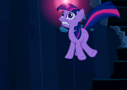 Size: 634x450 | Tagged: safe, screencap, twilight sparkle, pony, unicorn, g4, the crystal empire, animated, cropped, derp, faic, female, glowing horn, horn, light spell, mare, slow motion, solo, tongue out