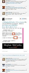 Size: 344x873 | Tagged: safe, oc, oc:meghan mccarthy, g4, my little pony: friendship is magic, season 4, don't believe her lies, drama, exploitable meme, m.a. larson, meghan mccarthy, meme, memento, text, twitter