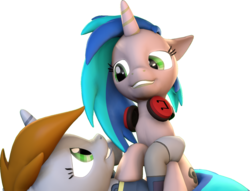 Size: 1406x1075 | Tagged: safe, artist:drdicksamazingstick, oc, oc only, oc:homage, oc:littlepip, pony, unicorn, fallout equestria, 3d, clothes, cutie mark, fanfic, fanfic art, female, grin, hooves, horn, jumpsuit, lesbian, lying down, mare, oc x oc, ship:pipmage, shipping, simple background, smiling, source filmmaker, transparent background, vault suit