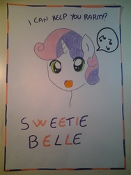 Size: 1536x2048 | Tagged: safe, artist:lolly <3, sweetie belle, g4, female, photo, solo, traditional art