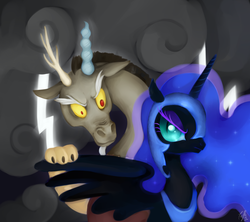 Size: 1903x1687 | Tagged: safe, artist:trefleix, discord, nightmare moon, g4