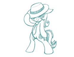 Size: 1650x1276 | Tagged: safe, artist:latecustomer, lyra heartstrings, pony, g4, bipedal, female, hat, michael jackson, sketch, solo