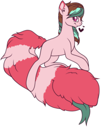 Size: 728x909 | Tagged: safe, artist:legalese, oc, oc only, augmented tail, heart, solo