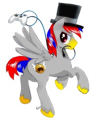 Size: 875x1118 | Tagged: safe, artist:si1vr, oc, oc only, pegasus, pony, hat, solo, top hat