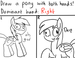 Size: 2000x1550 | Tagged: safe, artist:zerocandy, derpy hooves, pegasus, pony, g4, draw with both hands, female, mare, non-dominant hand drawing