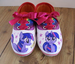 Size: 570x489 | Tagged: safe, twilight sparkle, g4, clothes, customized toy, irl, photo, shoes, stars