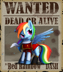 Size: 800x912 | Tagged: safe, artist:lionheartcartoon, rainbow dash, pegasus, pony, g4, animated, clothes, female, grin, pirate, pirate dash, poster, scarf, smiling, solo, wanted, wanted poster, wind, windswept mane