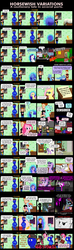 Size: 874x2970 | Tagged: safe, artist:bryce-schroeder, applejack, fluttershy, lyra heartstrings, pinkie pie, rainbow dash, rarity, trixie, twilight sparkle, genie, horse, human, g4, breaking the fourth wall, comic, crying, fourth wall, horsewish-variations, horsewishes, knife, mane six, noose, pimp, pinkamena diane pie, tyrant sparkle