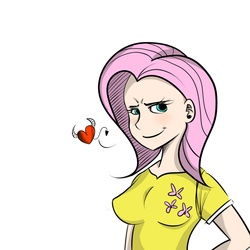 Size: 1000x1000 | Tagged: safe, artist:celine-artnsfw, fluttershy, human, g4, breasts, female, heart, humanized, solo