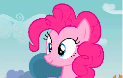 Size: 853x540 | Tagged: safe, screencap, pinkie pie, earth pony, pony, g4, season 3, too many pinkie pies, animated, cropped, cute, diapinkes, female, gif, happy, hoofy-kicks, mare, rearing, smiling, solo