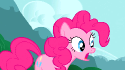 Size: 960x540 | Tagged: safe, screencap, pinkie pie, earth pony, pony, g4, season 3, too many pinkie pies, animated, big smile, clone, faic, female, gif, mare, open mouth, pinkie clone, pinkie frogmouth, solo