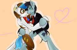 Size: 2012x1313 | Tagged: safe, artist:insanitylittlered, oc, oc only, earth pony, pony, blushing, clothes, dancing, duo, gay, heart, male, shipping, suit