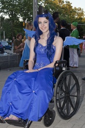 Size: 2592x3888 | Tagged: safe, princess luna, human, g4, clothes, cosplay, dress, female, irl, irl human, photo, wheelchair