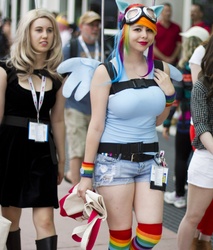 Size: 2948x3456 | Tagged: safe, artist:geekeryandsuch, rainbow dash, human, g4, cosplay, irl, irl human, photo