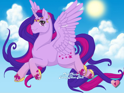 Size: 730x550 | Tagged: safe, artist:baby-blue-bell, artist:kittygirl12345678, twilight sparkle, alicorn, pony, g4, dressup, female, mare, solo, twilight sparkle (alicorn)