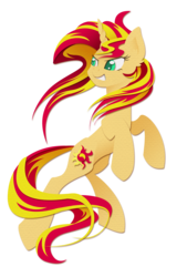 Size: 2024x3000 | Tagged: safe, artist:eljonek, sunset shimmer, pony, unicorn, g4, female, rearing, simple background, solo, transparent background