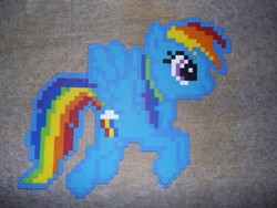 Size: 3640x2736 | Tagged: safe, artist:bahamut6666, rainbow dash, g4, perler beads, photo