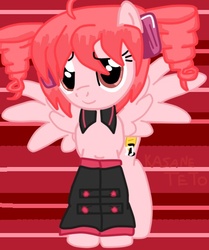 Size: 443x530 | Tagged: safe, artist:lara145, pony, kasane teto, ponified, solo, utauloid