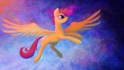 Size: 3200x1801 | Tagged: safe, artist:shaadorian, scootaloo, g4, female, older, scootaloo can fly, solo