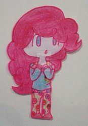 Size: 746x1072 | Tagged: safe, artist:heluethehedghehog, pinkie pie, human, g4, humanized, irl, photo, solo, traditional art