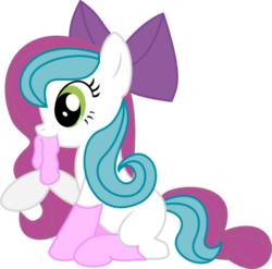 Size: 899x888 | Tagged: safe, artist:celestia-in-love, oc, oc only, bow, clothes, female, filly, mouth hold, simple background, socks, solo, transparent background, vector