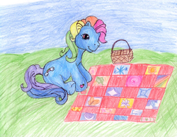 Size: 780x606 | Tagged: safe, artist:mikaceous, rainbow dash (g3), g3, female, solo, traditional art