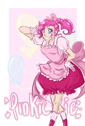 Size: 659x981 | Tagged: safe, artist:himram, pinkie pie, human, g4, apron, clothes, female, gloves, humanized, solo
