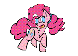 Size: 550x400 | Tagged: safe, artist:olympic tea bagger, pinkie pie, g4, animated, barely animated, female, hairstyle, pigtails, pink, pinkie tails, pony tails, solo, wiggly