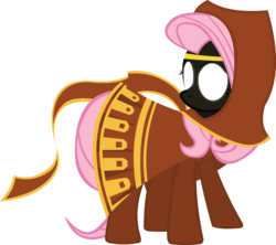 Size: 10004x8881 | Tagged: safe, artist:zvn, fluttershy, g4, absurd resolution, cloak, clothes, crossover, female, journey, solo