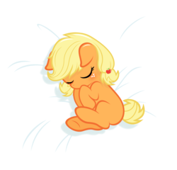 Size: 4000x3846 | Tagged: safe, artist:godoffury, part of a set, applejack, earth pony, pony, g4, .svg available, baby, baby pony, babyjack, cute, female, filly, floppy ears, foal, hnnng, pillow, sleeping, solo, vector, weapons-grade cute