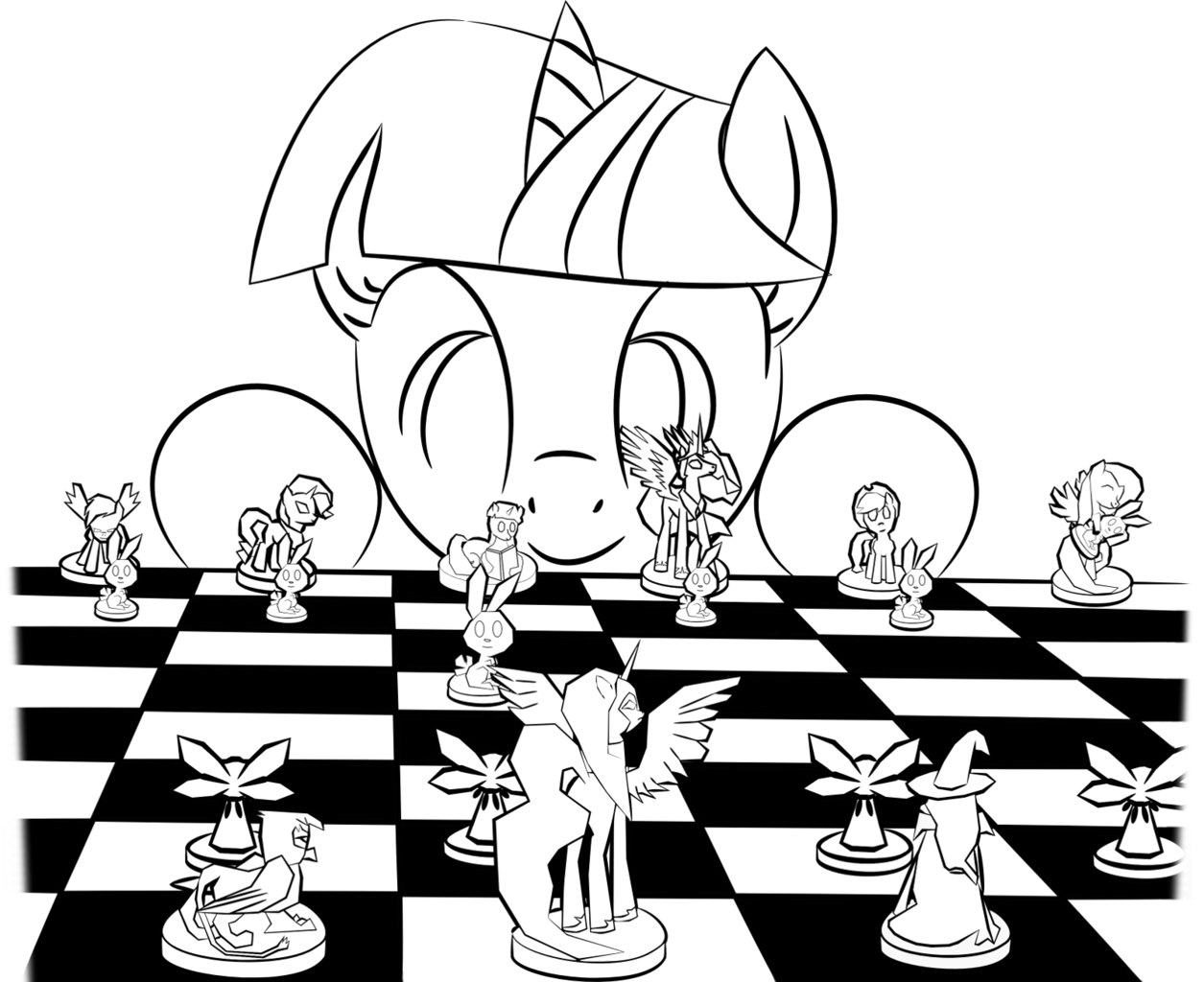 Шахматные раскраски для детей
