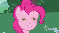 Size: 1920x1080 | Tagged: safe, pinkie pie, g4, eyes, female, nightmare fuel, oh god the eyes, solo, steve buscemi, wat