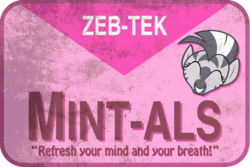 Size: 750x500 | Tagged: safe, artist:fancycat2008, zecora, zebra, fallout equestria, g4, drugs, label, mint-als, mints, party time mentats, party time mintals, smiling