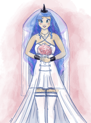 Size: 942x1280 | Tagged: safe, artist:king-kakapo, princess luna, human, g4, clothes, dress, female, humanized, light skin, solo, wedding dress