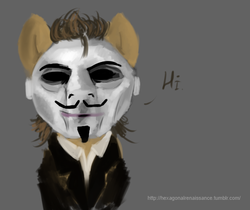 Size: 515x433 | Tagged: source needed, safe, artist:axel, oc, oc only, clothes, guy fawkes mask, mask, solo